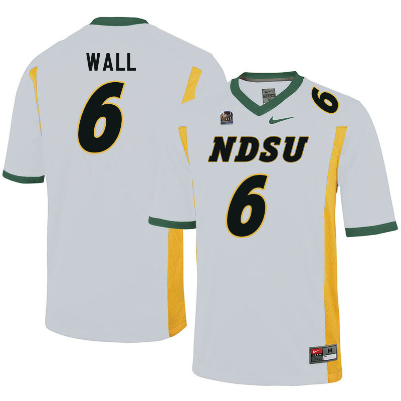 Men #6 Cedric Wall North Dakota State Bison College Football Jerseys Sale-White